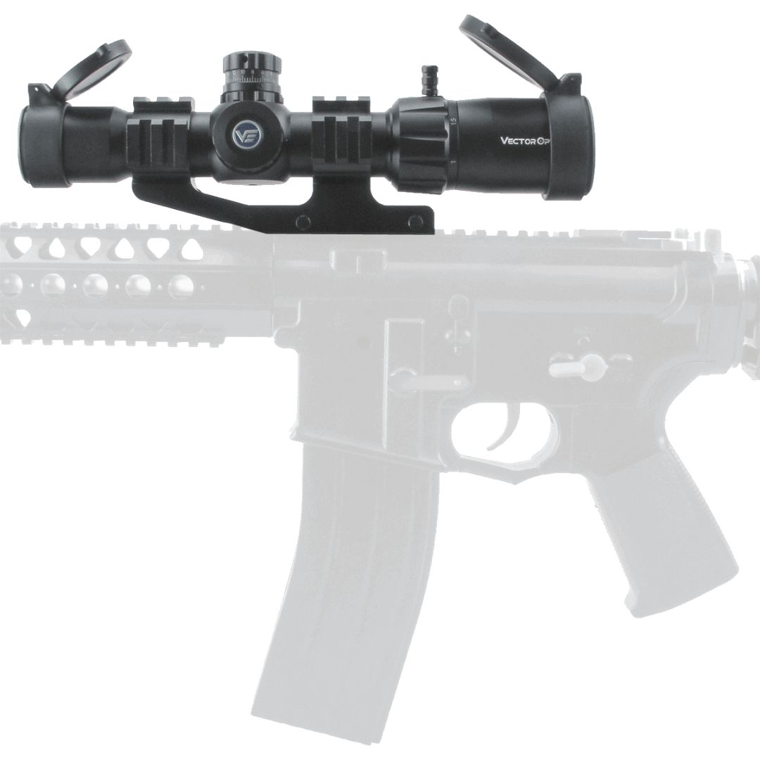 Vector Optics Mustang 1-4x30 1/2 MOA Chevron SFP 30mm  Rifle Scope