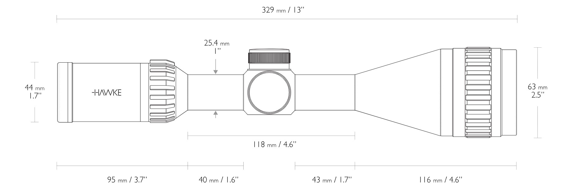 Hawke Airmax 4-12x50 AMX AO Rifle Scope