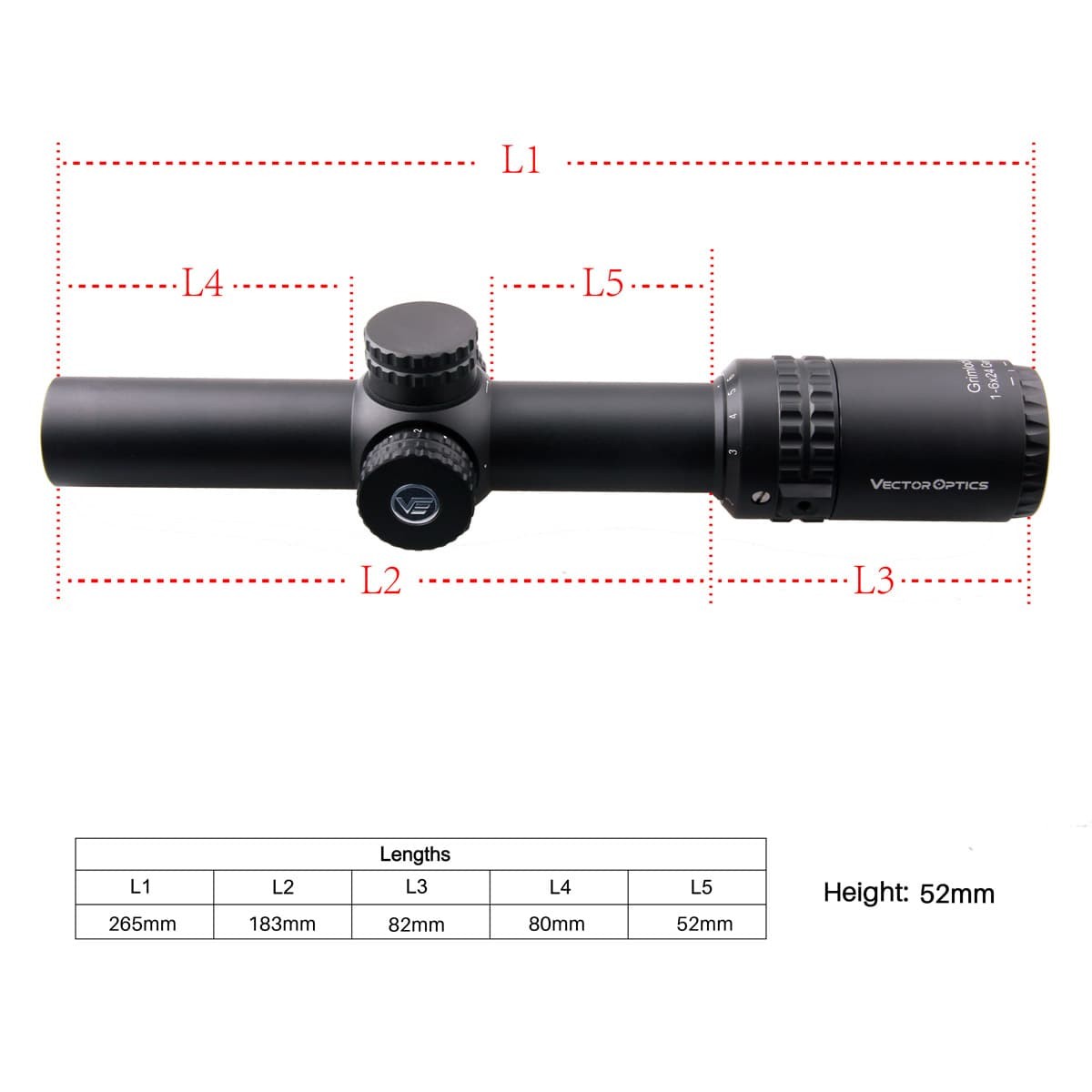 Vector Grimlock 1-6x24 Gen II SFP Illuminated 1/2 MOA VTC-3 Rifle Scope