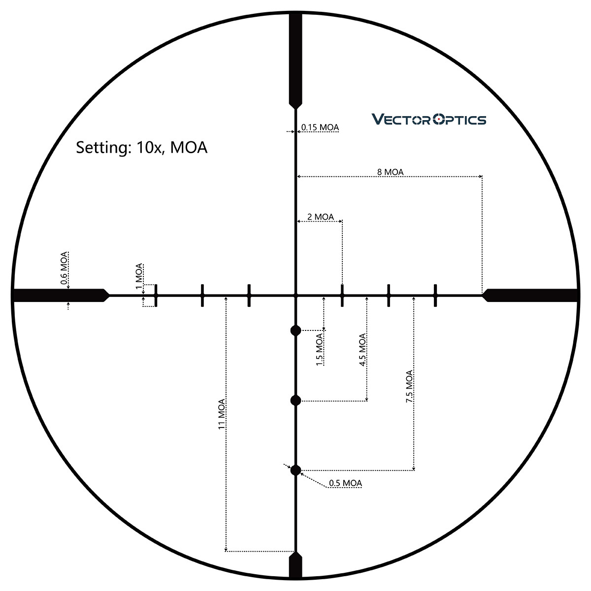 Vector Hugo 6-24x50 SFP Side Focus BDC Non IR Rifle Scope - Free Mounts