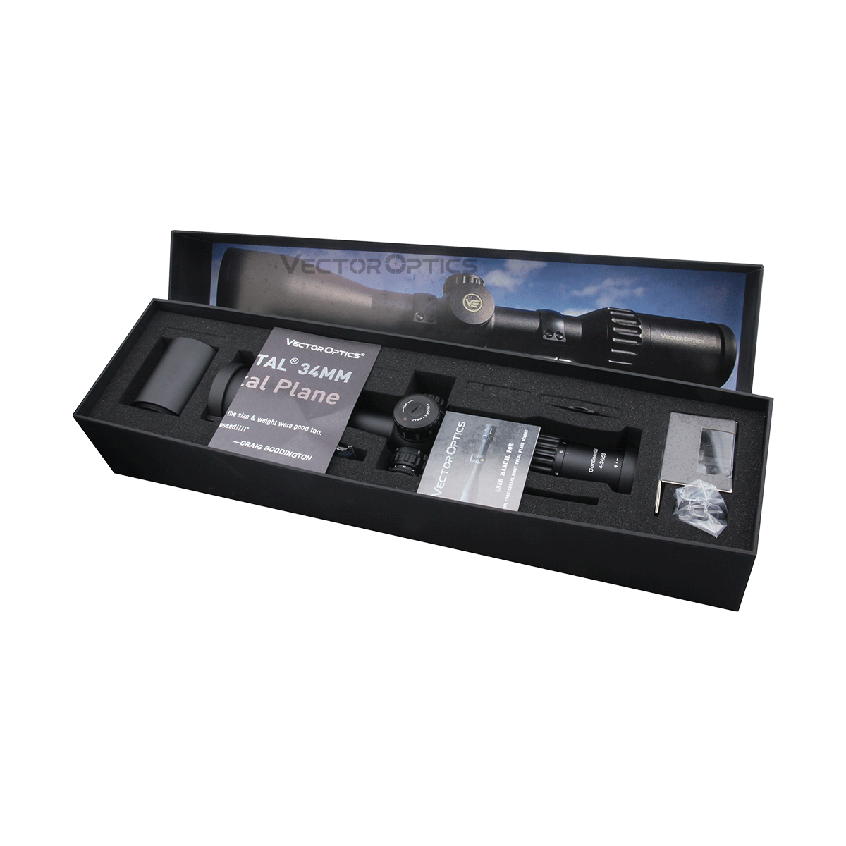 Vector Optics Continental 4-24x56 34mm FFP Illuminated Ranging VEC-MBR 0.1 MRAD Rifle Scope