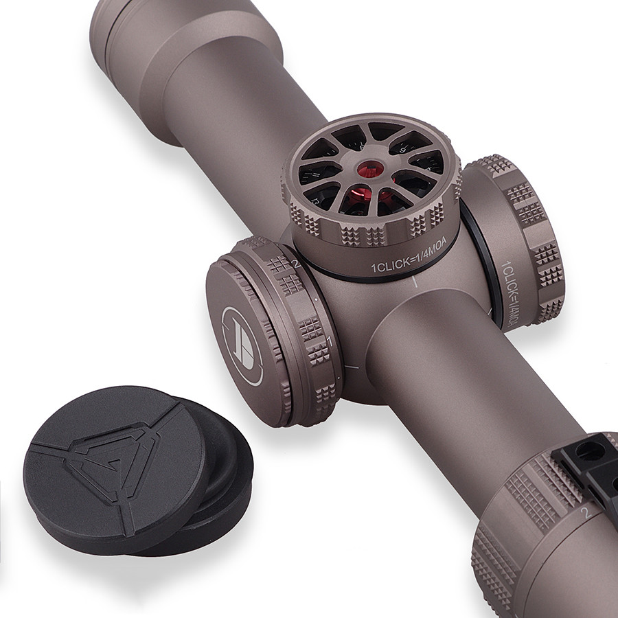 Discovery Optics ED 1-6x24 IR FFP 1/4 MOA Rifle Scope with 30mm Low Picatinny Rings
