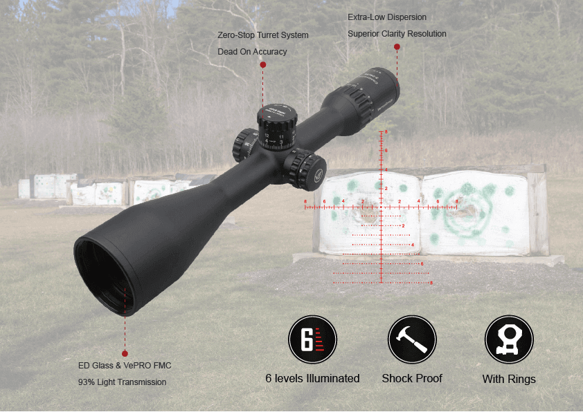 Vector Optics Continental x8 3-24x56 SFP Zero-Stop Tactical ED Rifle Scope