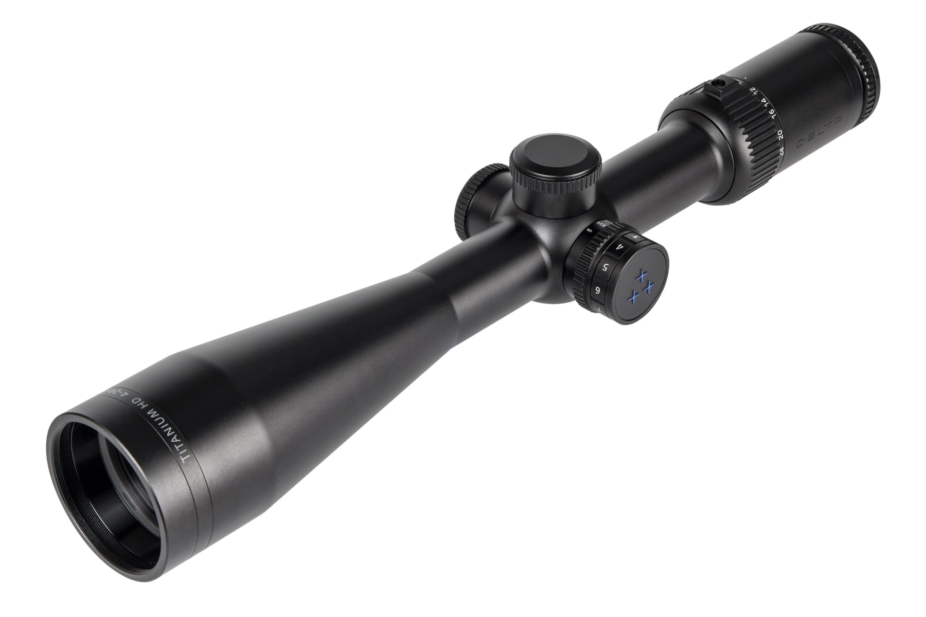 Delta Optical Titanium HD 4-24x50 Illuminated 4A-SB MOA Rifle Scope (with replaceable MOA turrets)