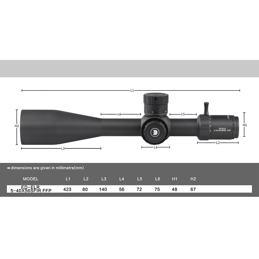 Discovery Optics ED ELR 5-40x56 FFP IR 35mm SF Rifle Scope