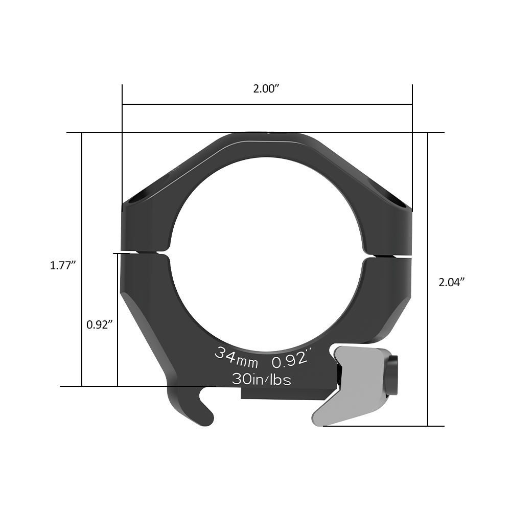 Arken Optics Halo Ti 34mm Rifle Scope Rings - 0.92'' / Low