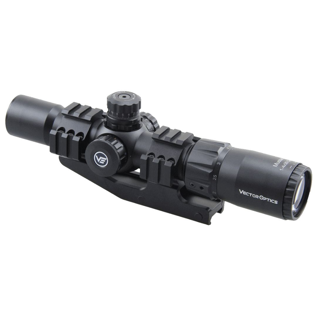 Vector Optics Mustang 1-4x30 1/2 MOA Chevron SFP 30mm  Rifle Scope