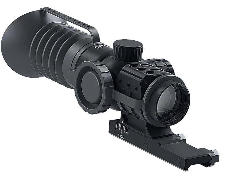 Immersive Optics 5x30 Mildot RAPID w/MOA ADJ MOUNTS Prism Rifle Scope