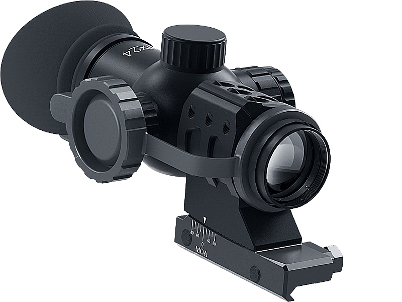 Immersive Optics 10x24 Mildot Extended w/moa Adj Mounts Prism Scope