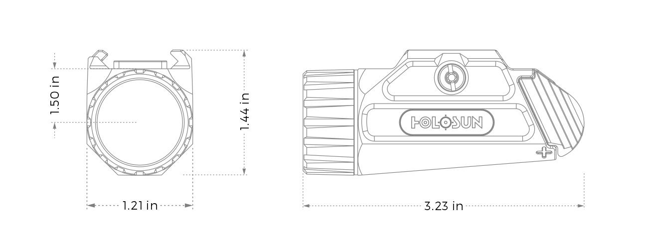 Holosun P.ID 1000 Lumen White Light Aluminium Pistol Mounted Aiming Device