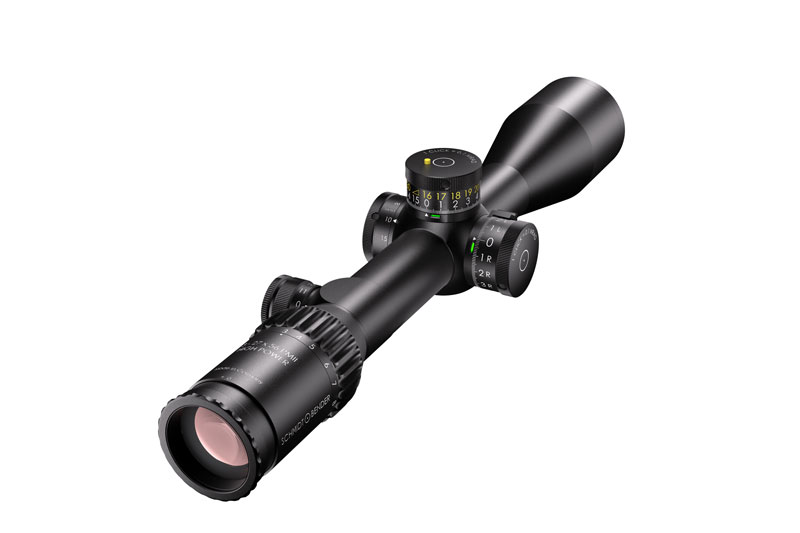 Schmidt & Bender PM II High Power 3-27x56 FFP GR2ID DT II+ MTC LT ST Zero Stop Locking Turret 0.1 MRAD CW Rifle Scope