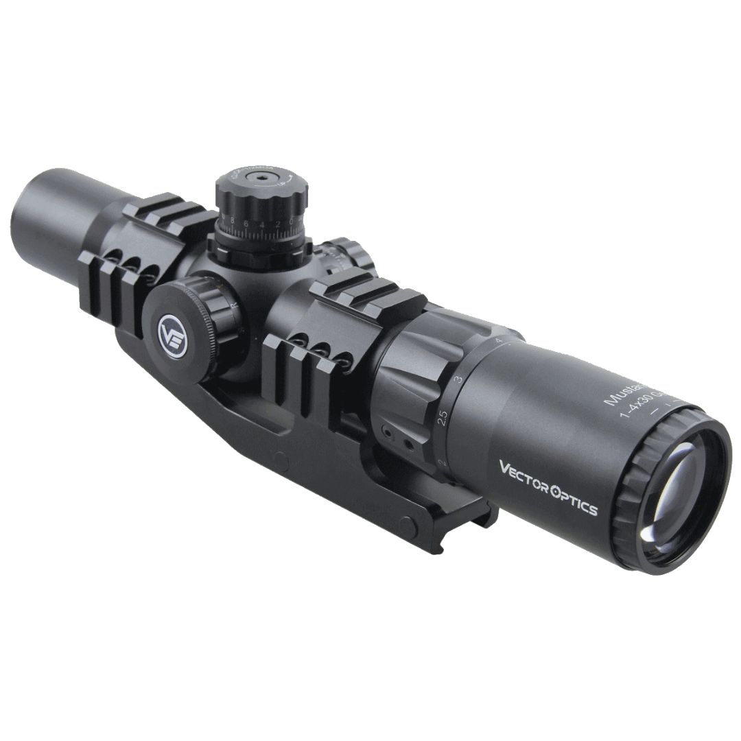 Vector Optics Mustang 1-4x30 1/2 MOA Chevron SFP 30mm  Rifle Scope