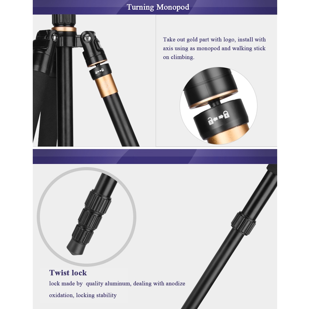 BASE Optics Ball Head Aluminium Tripod with Lightweight Gun Clamp (10kg Load)