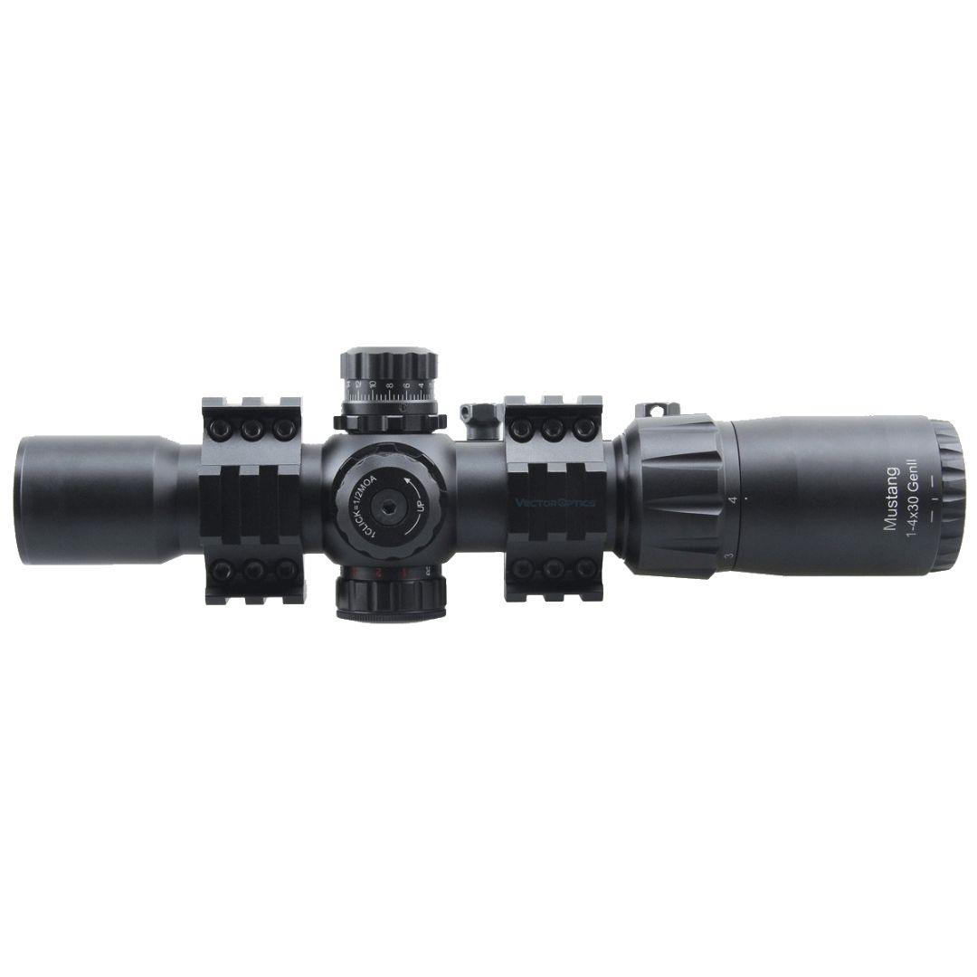 Vector Optics Mustang 1-4x30 1/2 MOA Chevron SFP 30mm  Rifle Scope