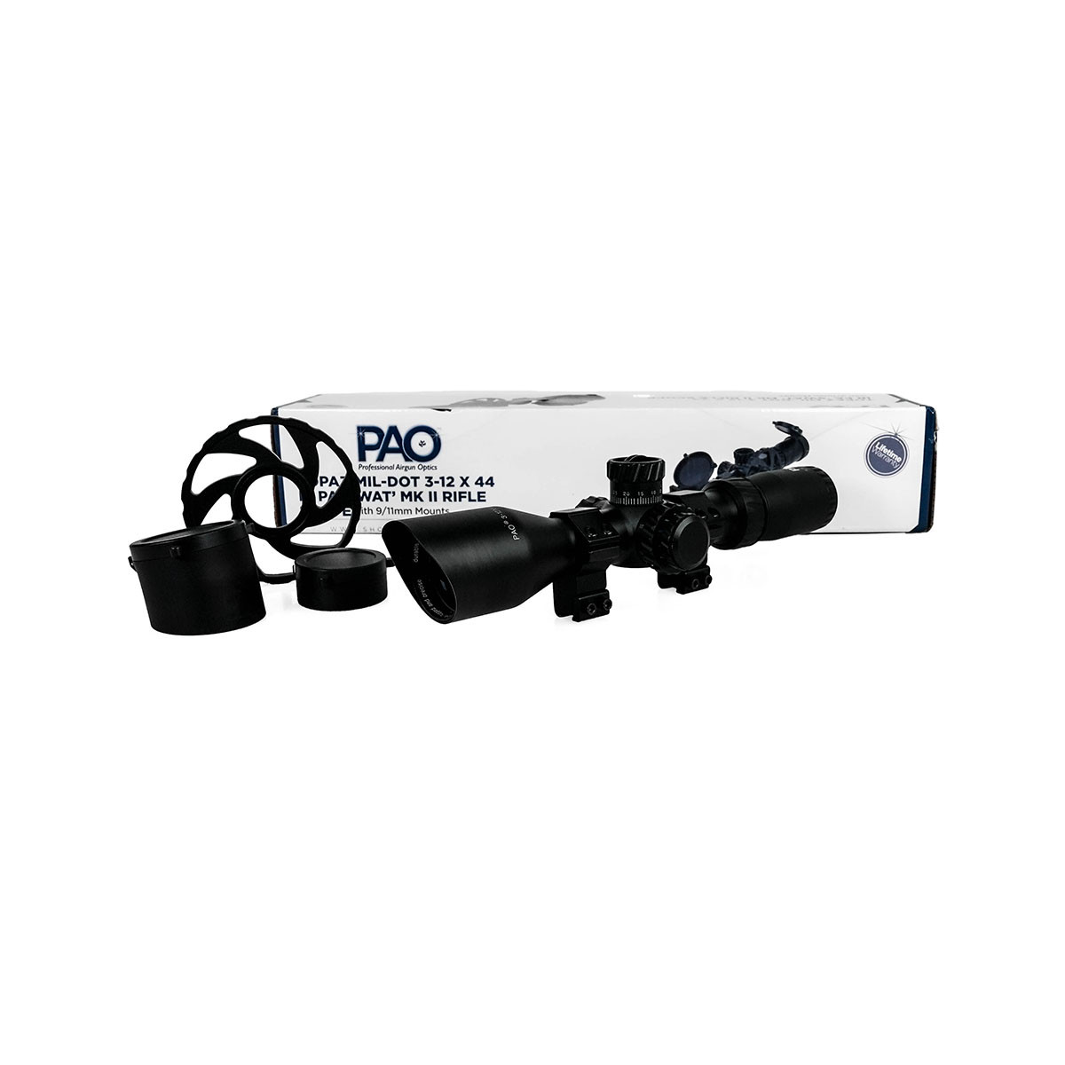 Ex-Demo PAO Topaz 3-12x44 Illuminated SFP Mil-Dot PA MK II Compact "Swat" Rifle Scope - EXD214