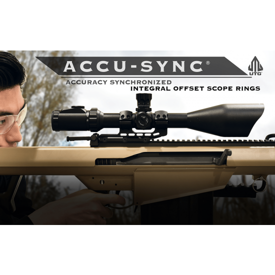 Leapers UTG 1pc 1" HIGH Height 34mm Offset Picatinny Scope Mount Ring