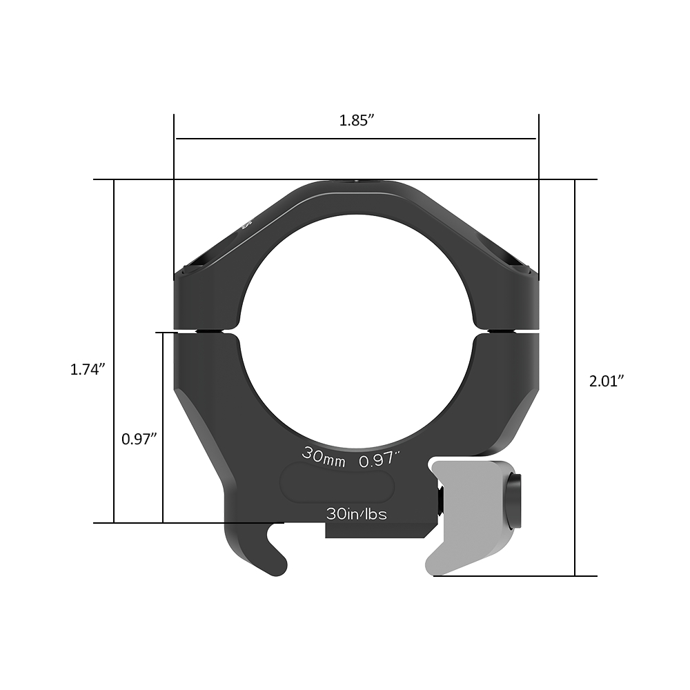 Arken Optics Halo Ti 30mm Rifle Scope Rings - 0.97'' / Low