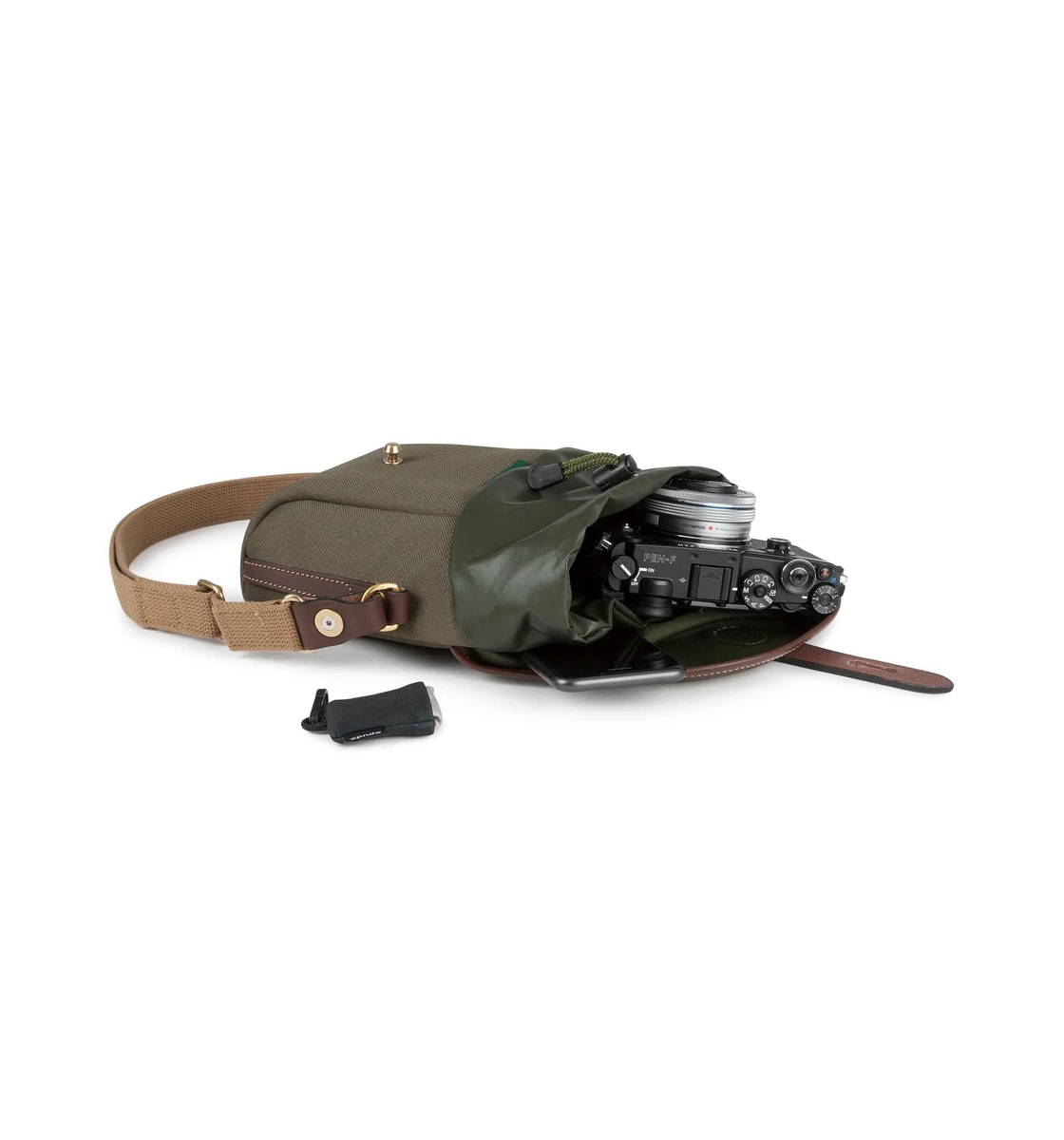 Billingham Galbin Binocular Case for 8x32 / 8x42 Binoculars - Sage FibreNyte / Chocolate Leather