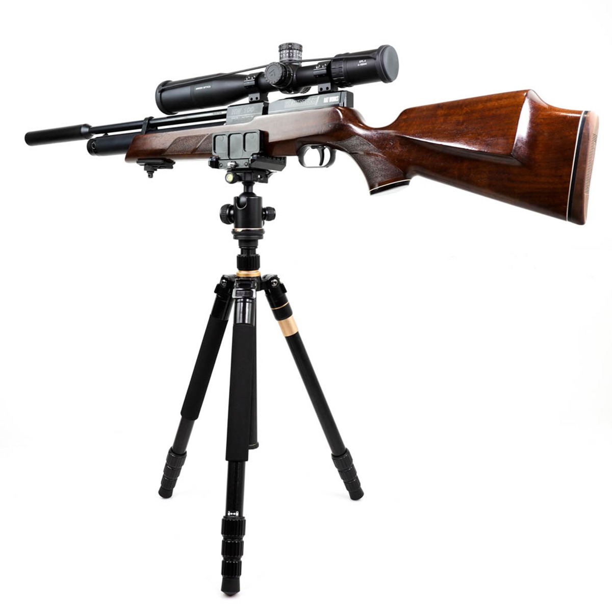 BASE Optics Ball Head Carbon Fibre Tripod (10kg Load) with Gun Saddle Shooting Rifle Rest