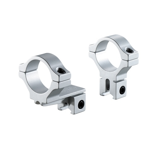 BKL-274 1 inch 2 Piece Single Strap 0.6' Offset Medium Dovetail Scope Rings - Silver