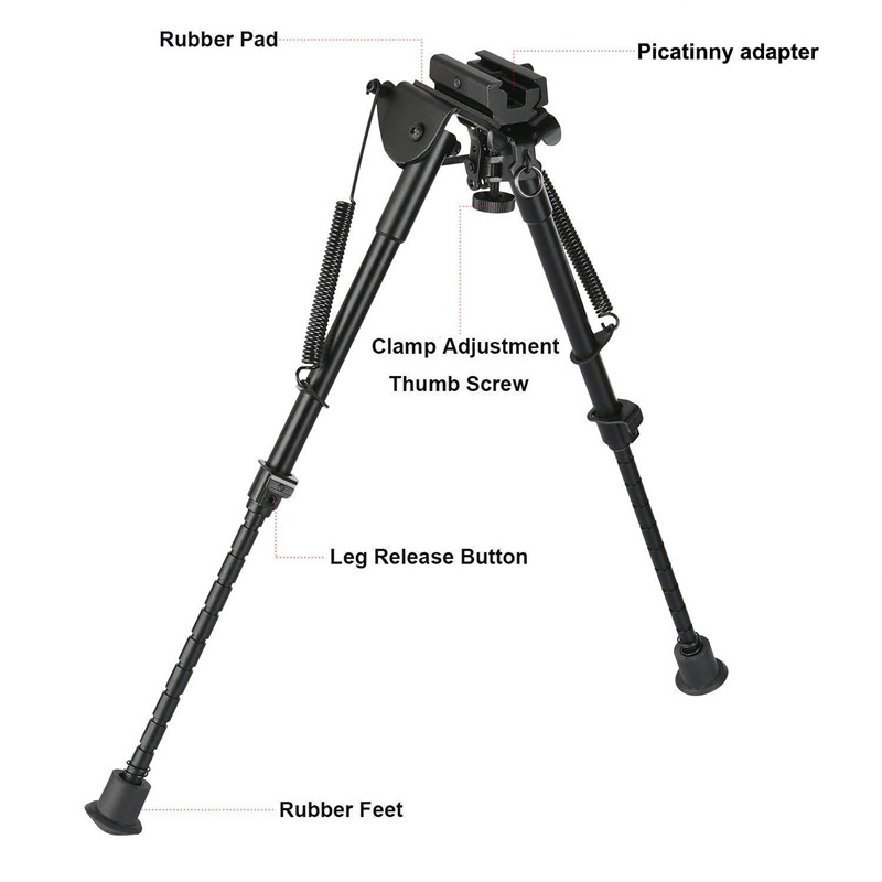 T-Eagle HDP-9 Aluminium 9-13 Inch Adjustable Bipod with Picatinny Adaptor
