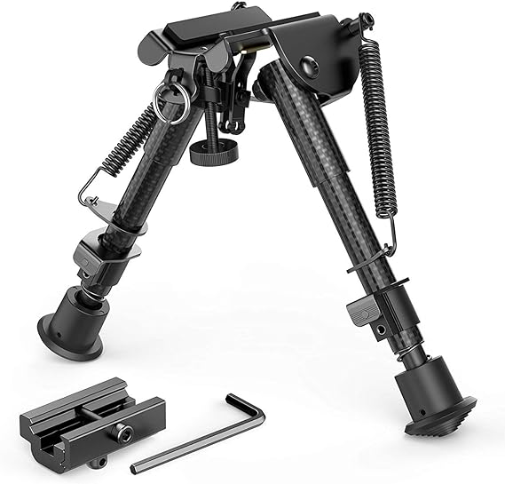 T-Eagle HDTXW-6 Carbon Fibre / Aluminium 6-9 Inch Notched Leg Bipod with Picatinny Mount