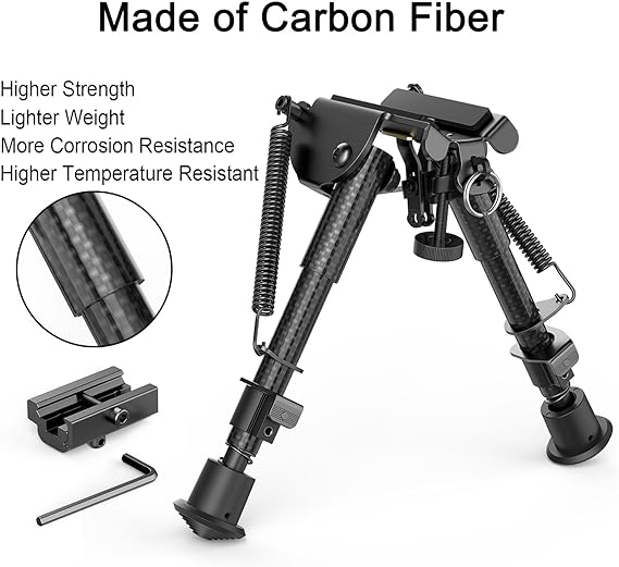 T-Eagle HDTXW-9 Carbon Fibre / Aluminium 9-13 Inch Notched Leg Bipod with Picatinny Mount