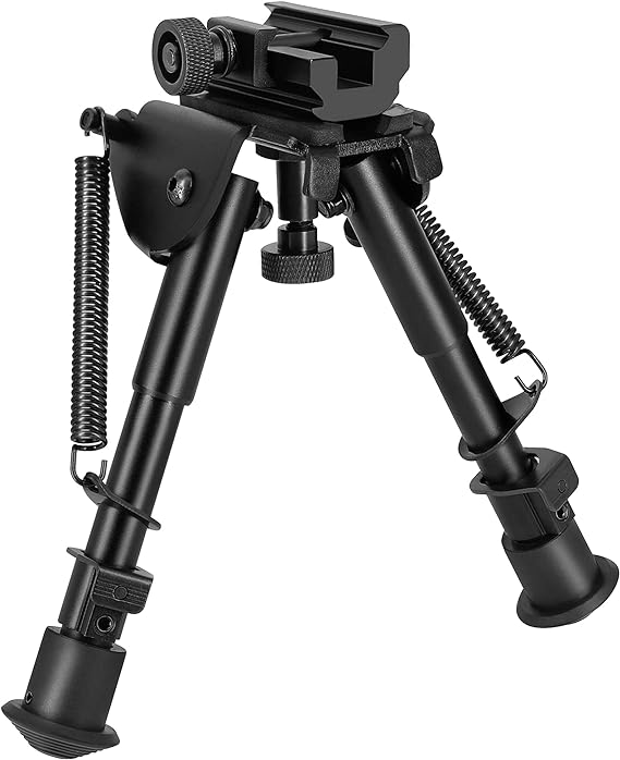 T-Eagle HD-360-6 Aluminium 6-9 Inch Notched Leg Swivel Adaptor Bipod with Picatinny Mount