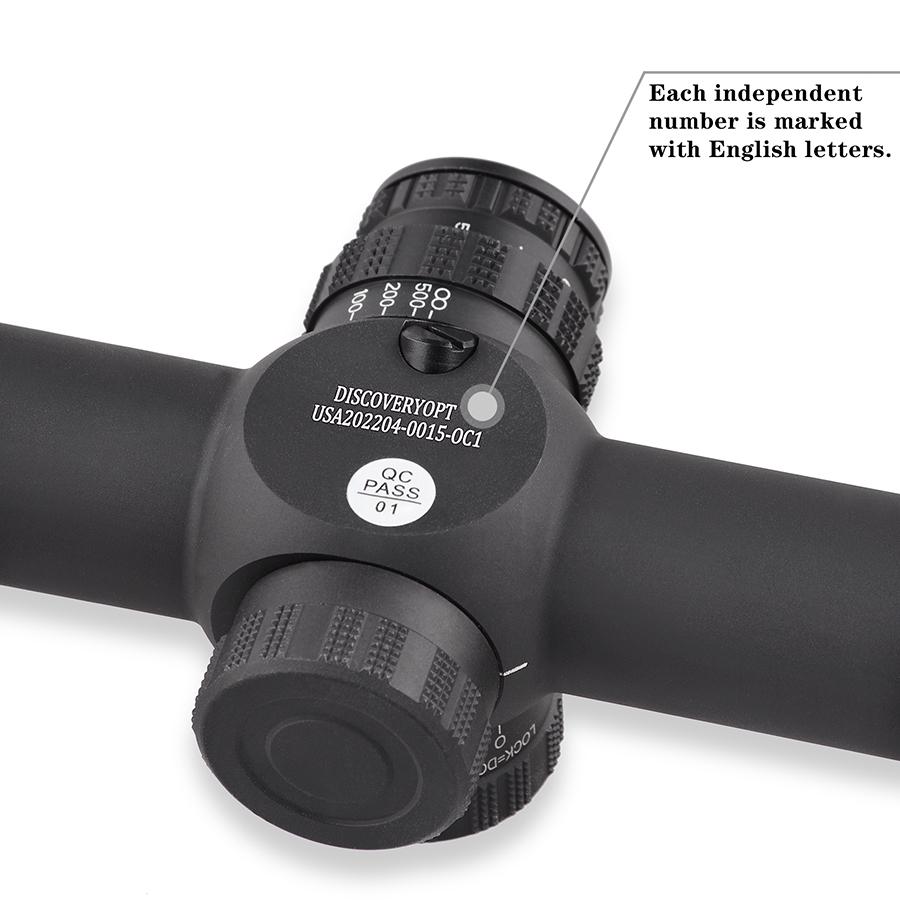 Discovery Optics ED LHT 4-20x44 FFP Illuminated 1/8 MOA Side Focus Zero Stop Locking Turret Target Shooting Rifle Scope