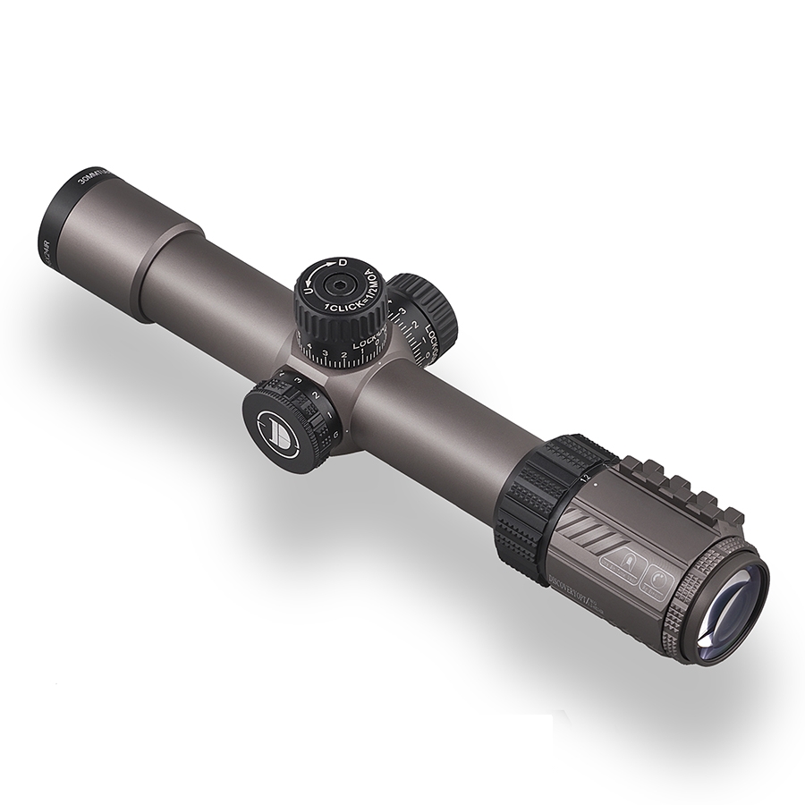 Discovery Optics WG 1.2-6x24 SFP Illuminated 30mm Riflescope with Rings - Flat Dark Earth