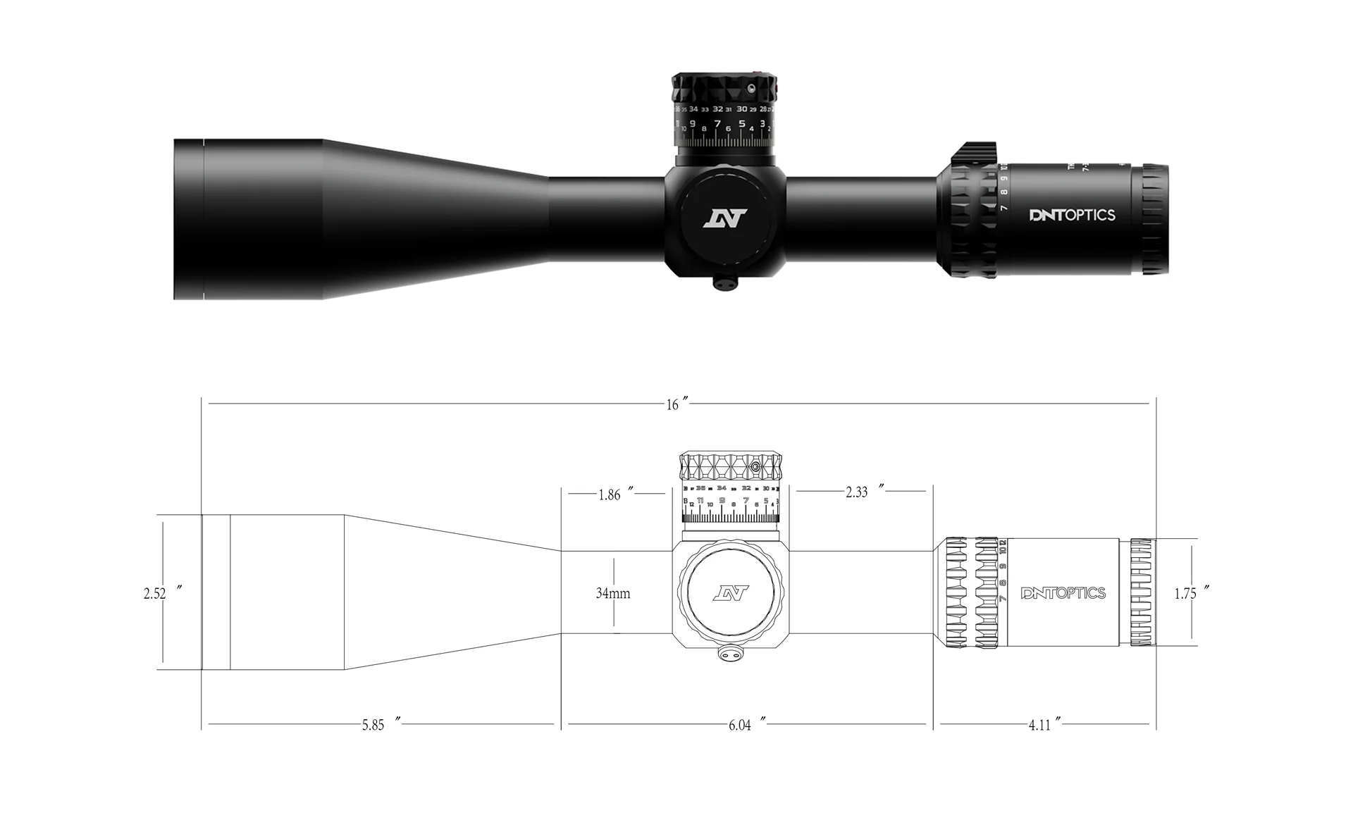 DNT Optics TheOne 7-35x56 FFP IR MIL TOR 34mm Rifle Scope