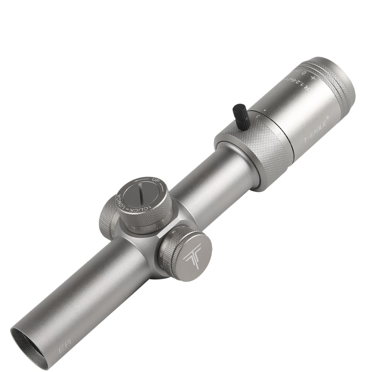 T-Eagle ER 1-6x24 Illuminated SFP MOA WA 1/2 MOA Rifle Scope with Rings - Silver