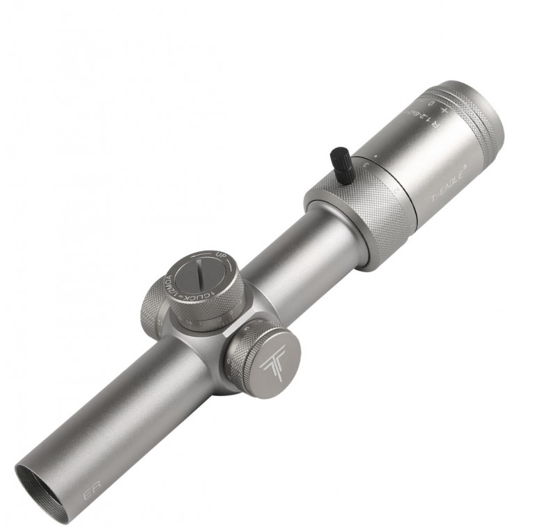 T-Eagle ER 1-6x24 Illuminated SFP MOA WA 1/2 MOA Rifle Scope with Rings - Silver