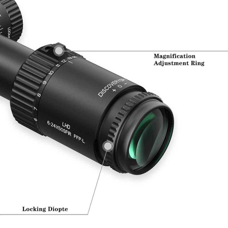 Discovery Optics LHD 6-24x50 SF IR FFP-L 1/8MOA 30mm Rifle Scope