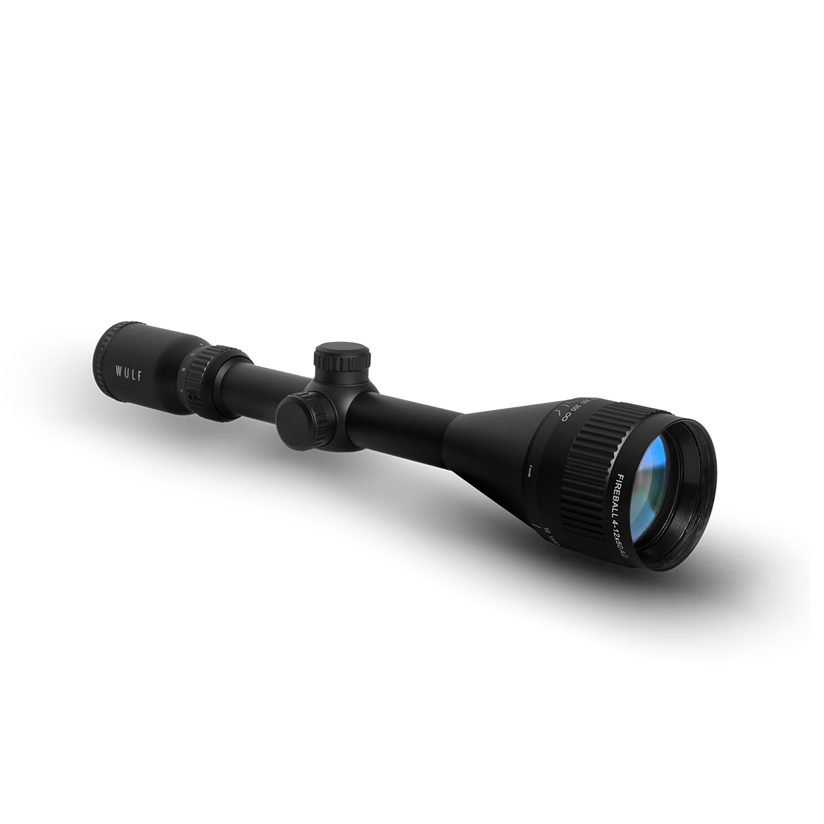 WIN A: WULF Fireball 4-12x50 Adjustable Objective 10 Yards Minimum Half Mil Dot Reticle 0.1 MRAD Clicks Rifle Scope w/ Dovetail Mounts