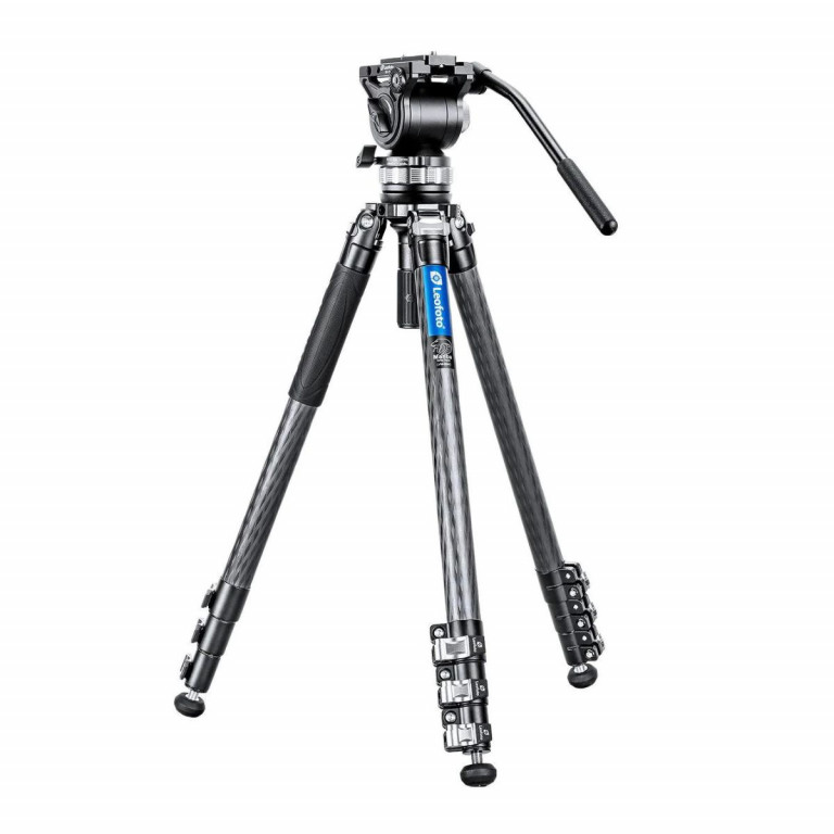 Leofoto Manba LVM Video Head System LVM-324C Flip Lock Carbon Fibre Tripod with BV-15 Video Fluid Head 10kg