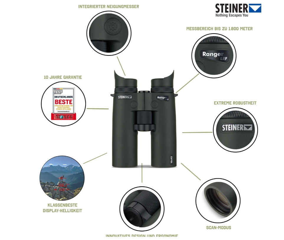Steiner Ranger LRF 10x42 Full Size Rangefinding Binoculars