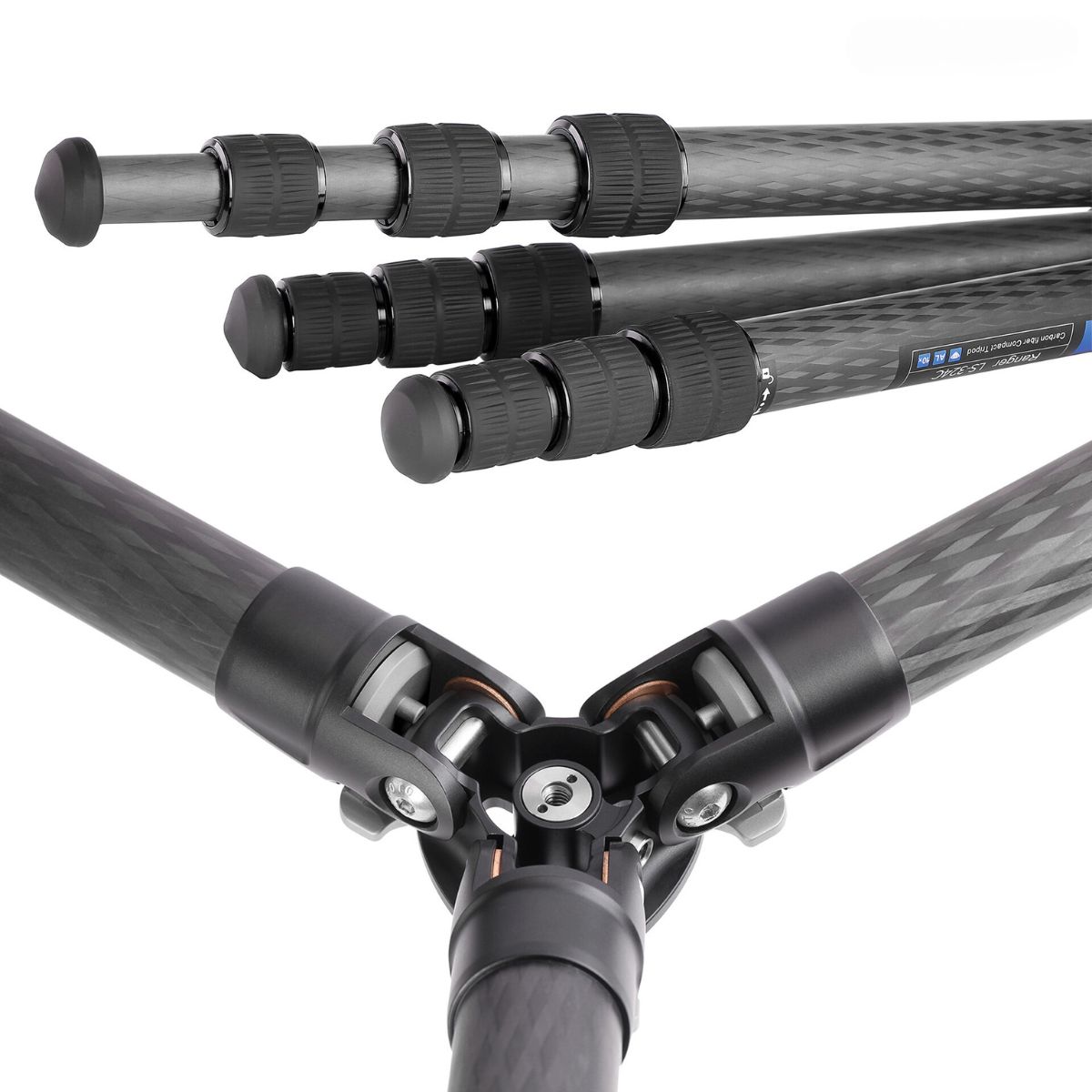 Leofoto Ranger LS-324C 10x Layer Carbon Tripod with LH-40PCL Quick Release Plate & Panorama Ballhead & Separate Centre Column