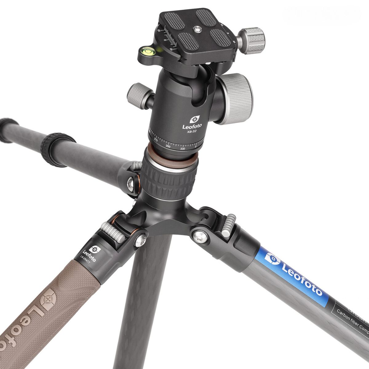 Leofoto Urban LX-254CT 10 Layer Carbon Hollow-out Spider 180 Degree Folding Silicone Handle Tripod with XB-32 Ball Head