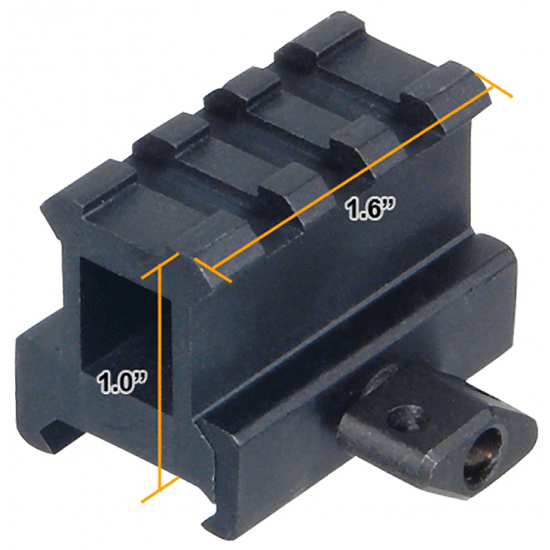 Leapers UTG 1" High 3-Slot Hi-Profile Compact Riser Mount Weaver Picatinny Base