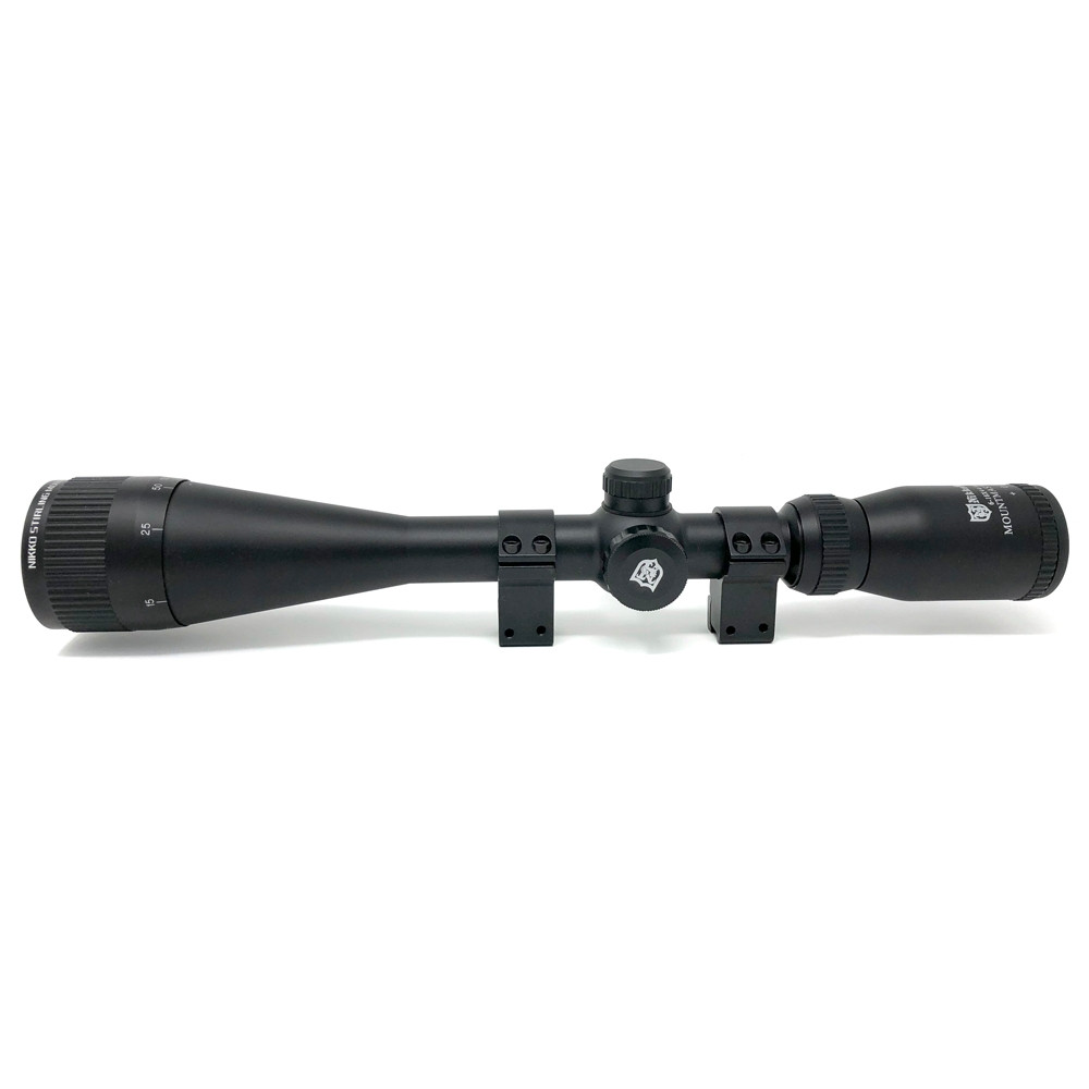 Nikko Stirling MountMaster 6-18x44 AO SFP Illuminated Half Mildot Rifle Scope with 3/8" Match Mounts