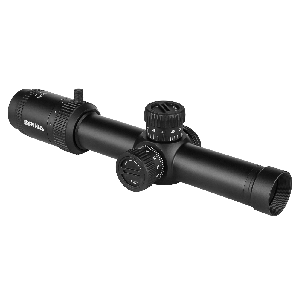 SPINA Optics Lasher Compact LPVO 1.2-6x24 FFP Illuminated 1/2MOA 30mm Tactical Rifle Scope with Free Weaver Rings