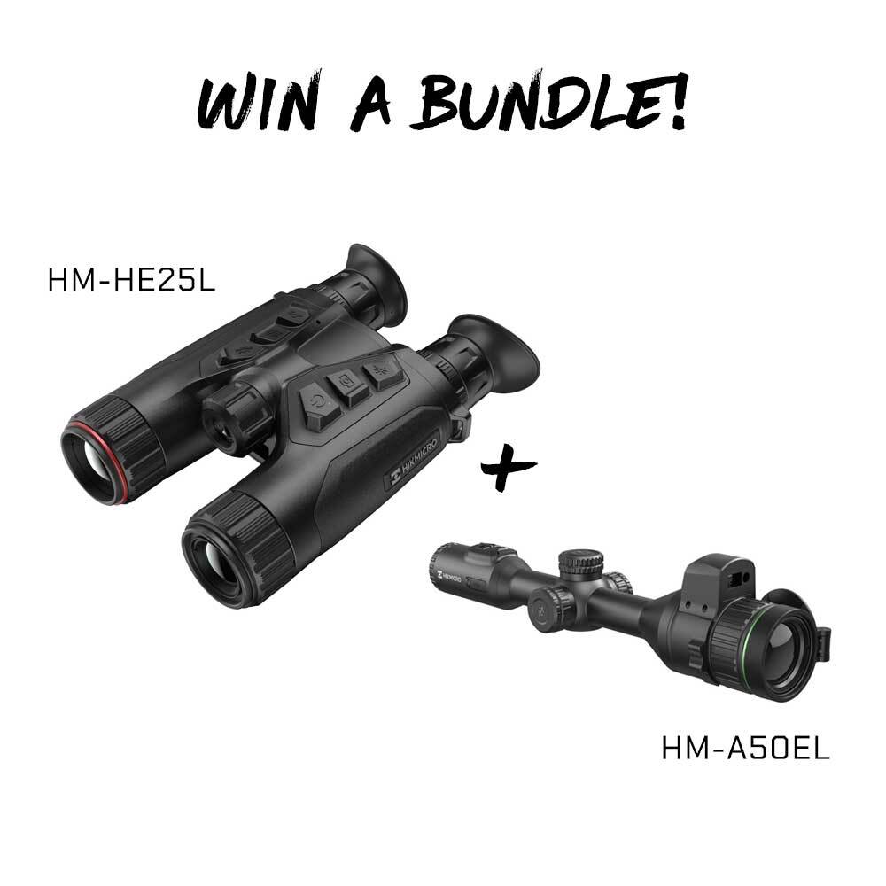 WIN A BUNDLE: HIKMICRO Habrok 4K HE25L 25mm Multi-Spectrum LRF Thermal Binoculars + Alpex A50EL 4K UHD Sensor LRF Digital Day & Night Rifle Scope w/ Ballistics Calculator