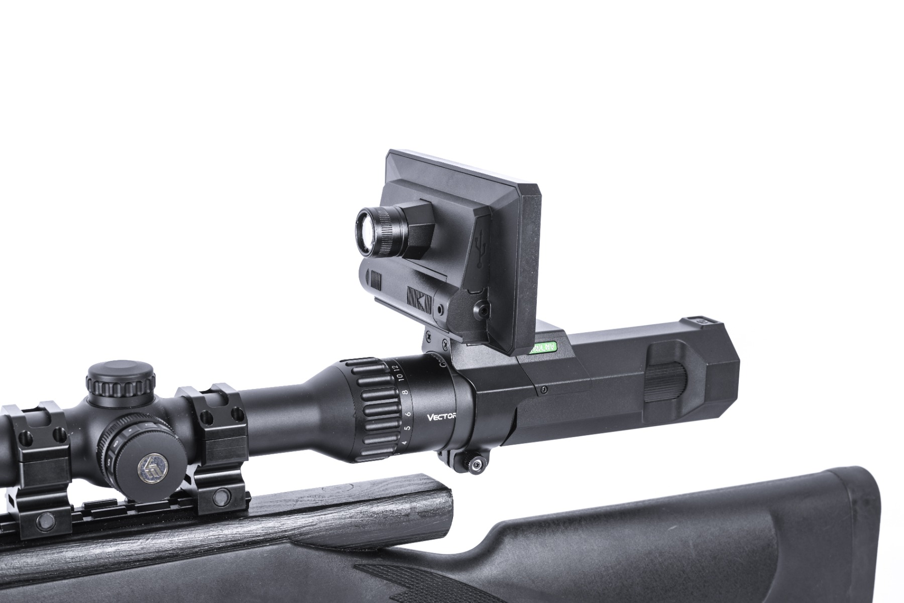 WULF HURRICANE 4.5-18X50 SFP RIFLE SCOPE & OWLNV N9 SCREEN DAY & NV ADD-ON