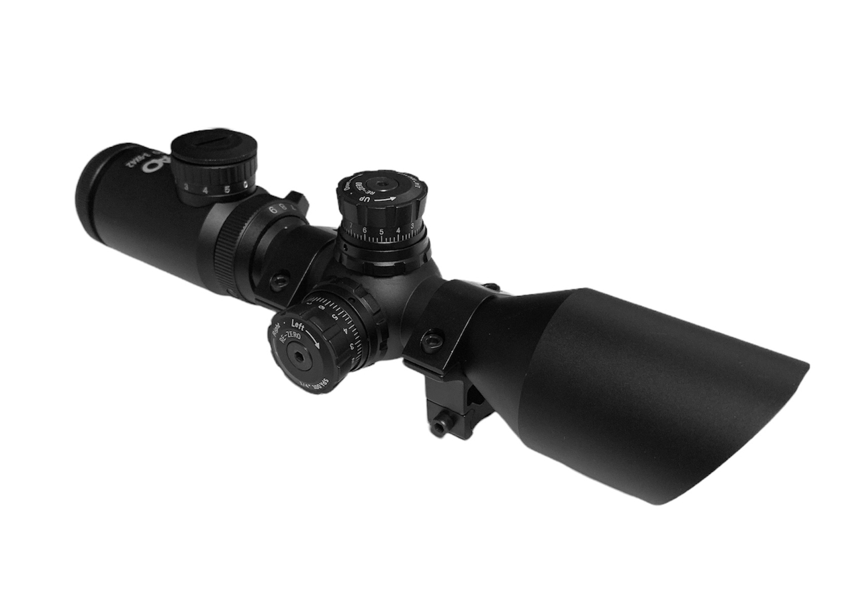 PAO 3-9x42 SSS SFP Illuminated Mil Dot Compact Rifle Scope with Free 9-11mm Dovetail Mounts