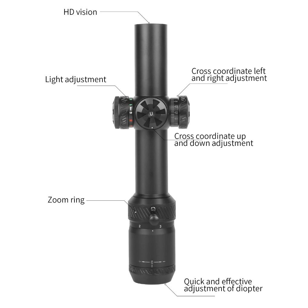 T-Eagle R 1.5-5X20 SFP IR Rifle Scope with Free Weaver Mounts