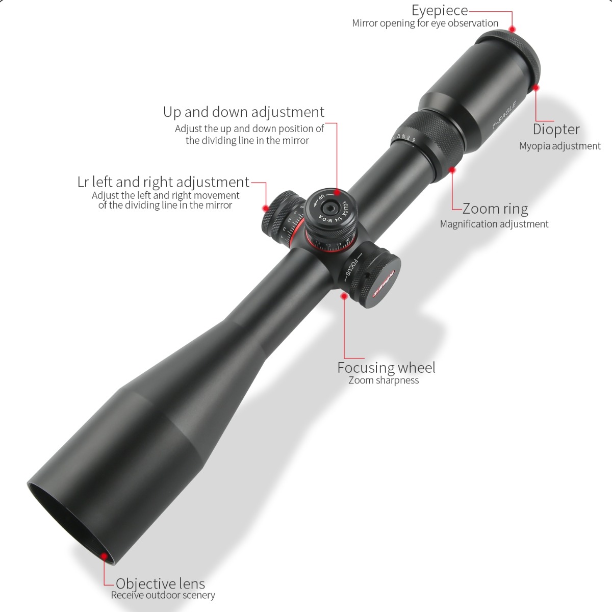 T-Eagle R 6-24x50 Non Illuminated SFP MOA 1/4 MOA SF 30mm Rifle Scope