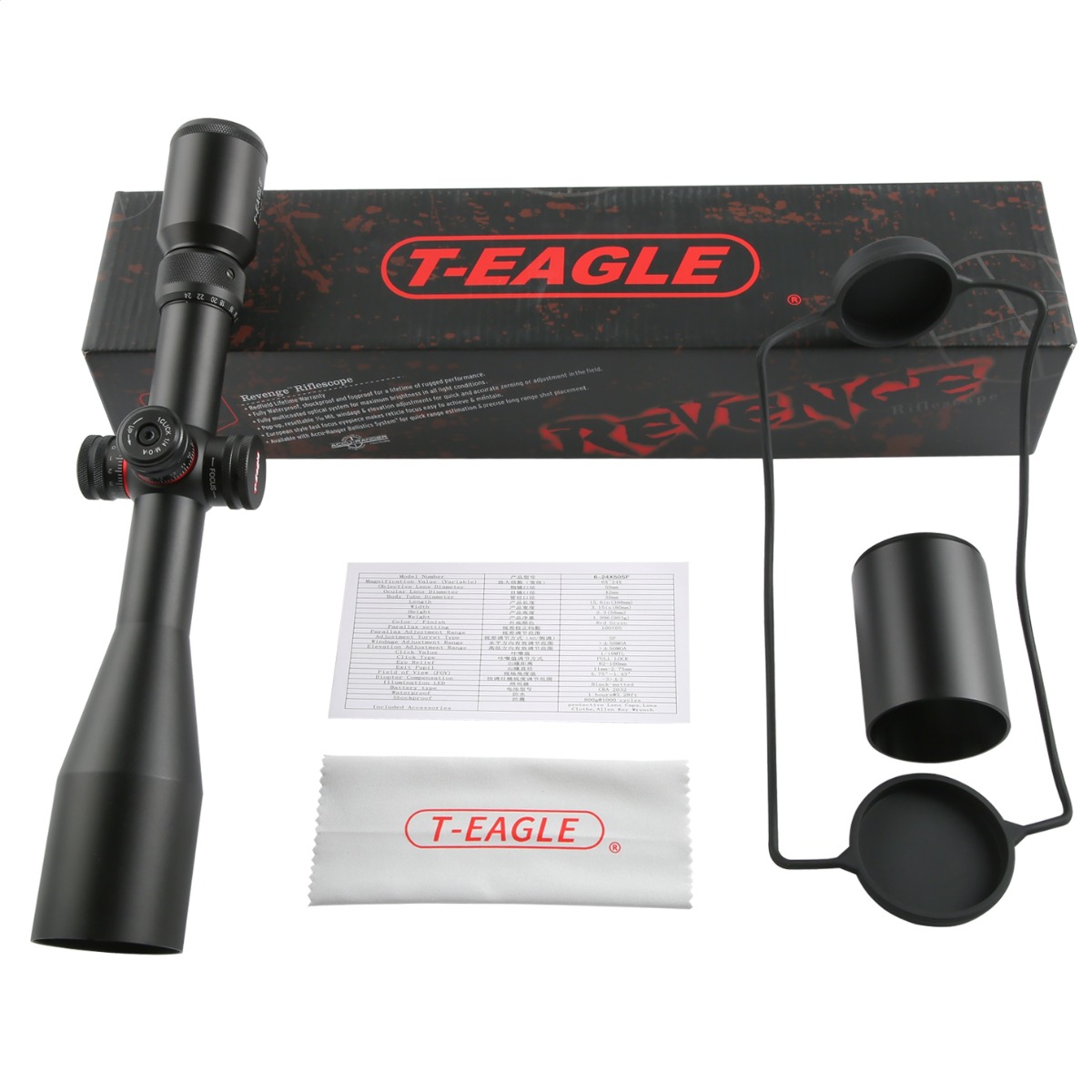 T-Eagle R 6-24x50 Non Illuminated SFP MOA 1/4 MOA SF 30mm Rifle Scope