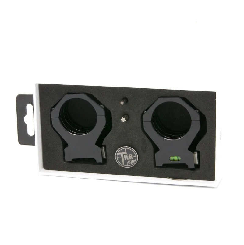 Tier One 30mm TAC 6 Screw Bubble Level Picatinny Scope Rings