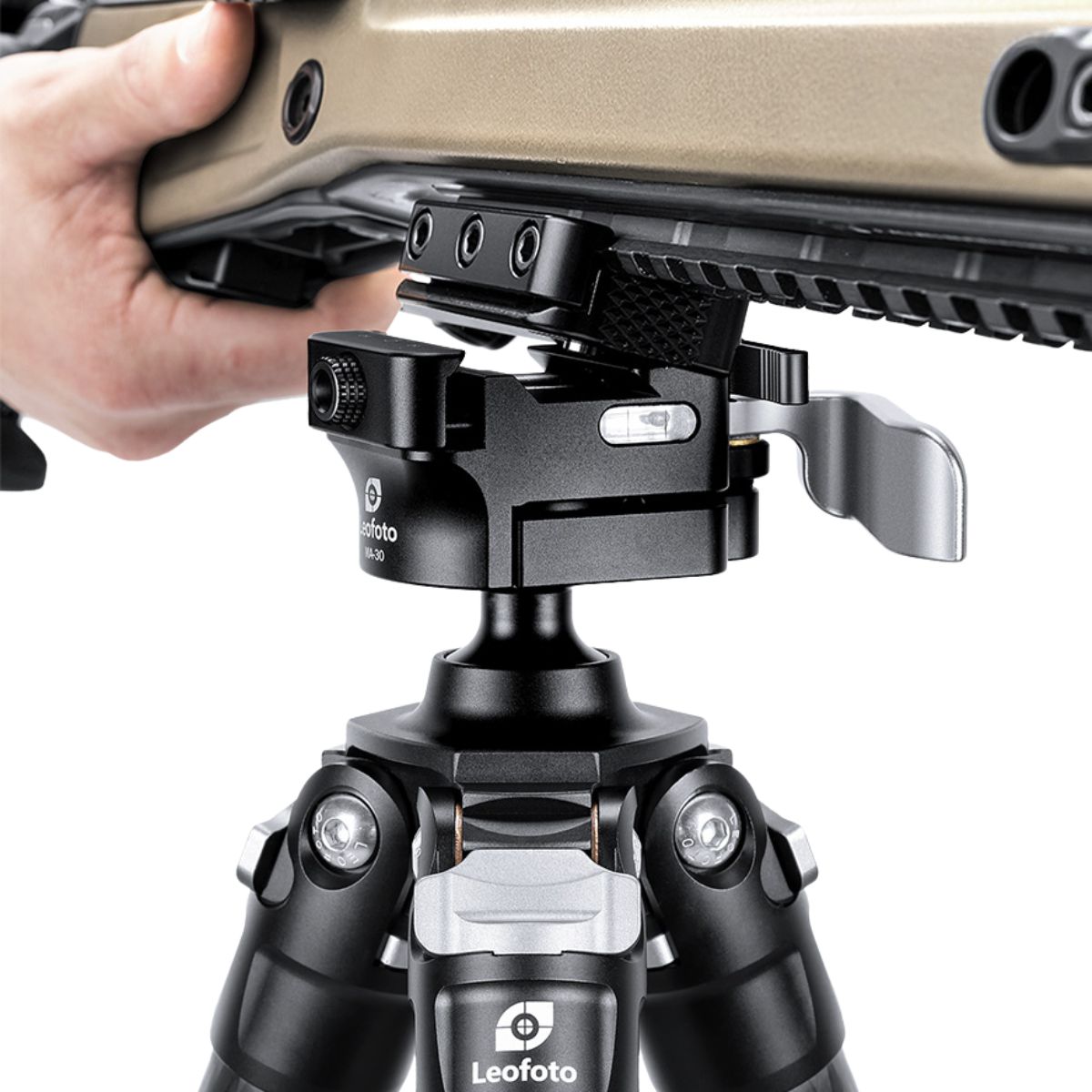 Leofoto SA Series SA-404C 10 Layer Carbon Tripod with MA-30L 70mm Rapid Lock Arca / Gun Clamp Heavy Duty Weapon Support System -  Max load ; 25kg, Min 165mm to Max 1650mm